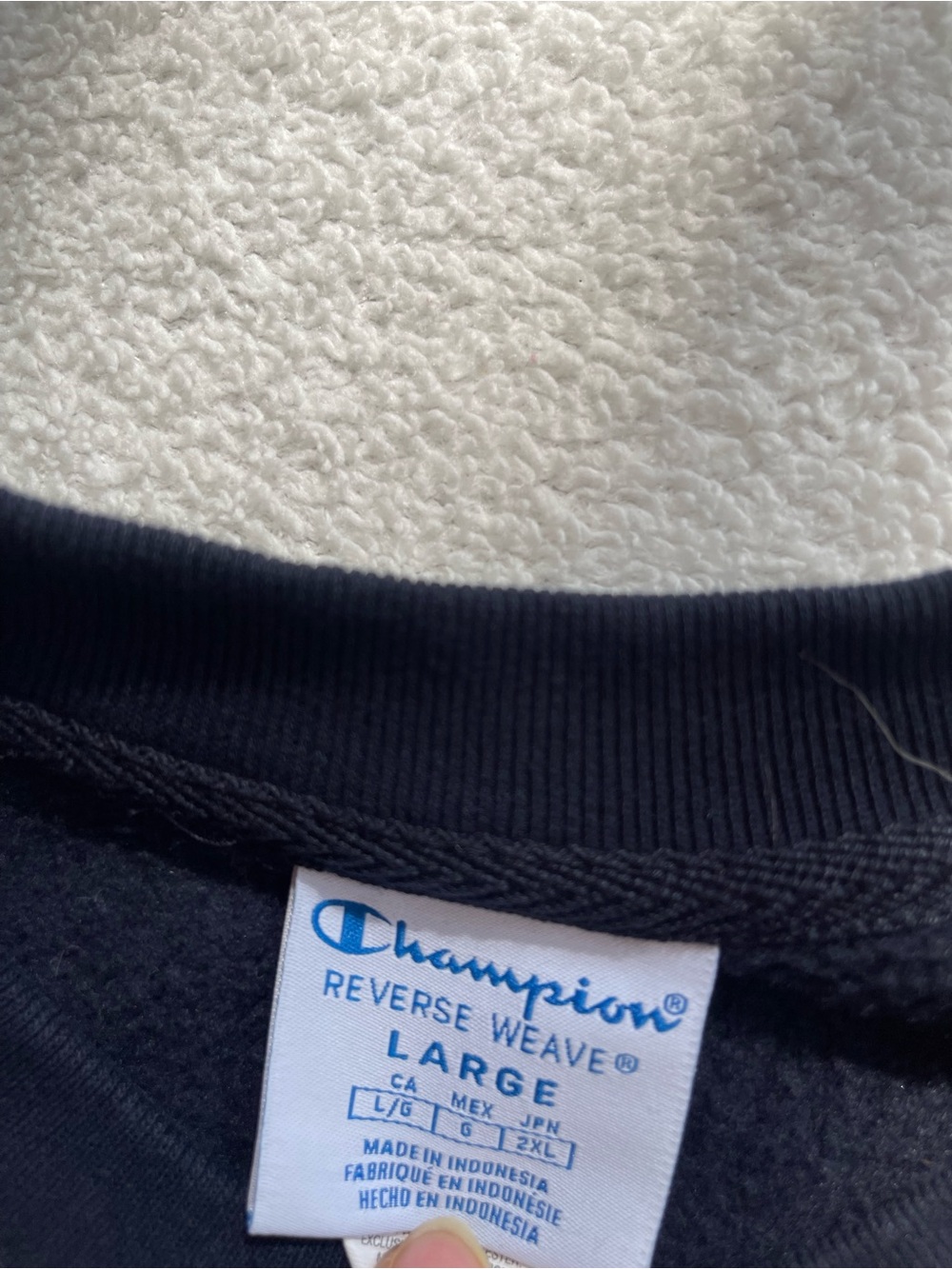 Champion Navy Crewneck Sweatshirt with White Tag